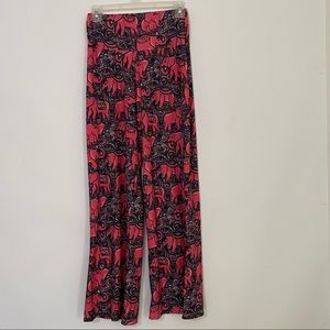 Simply Southern pink elephant Palooza pants size S/M elastic waist gray and pink